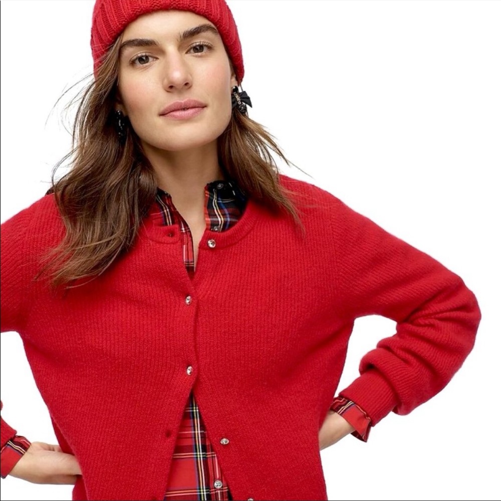 J. Crew Jewel Ribbed Knit Cardigan
